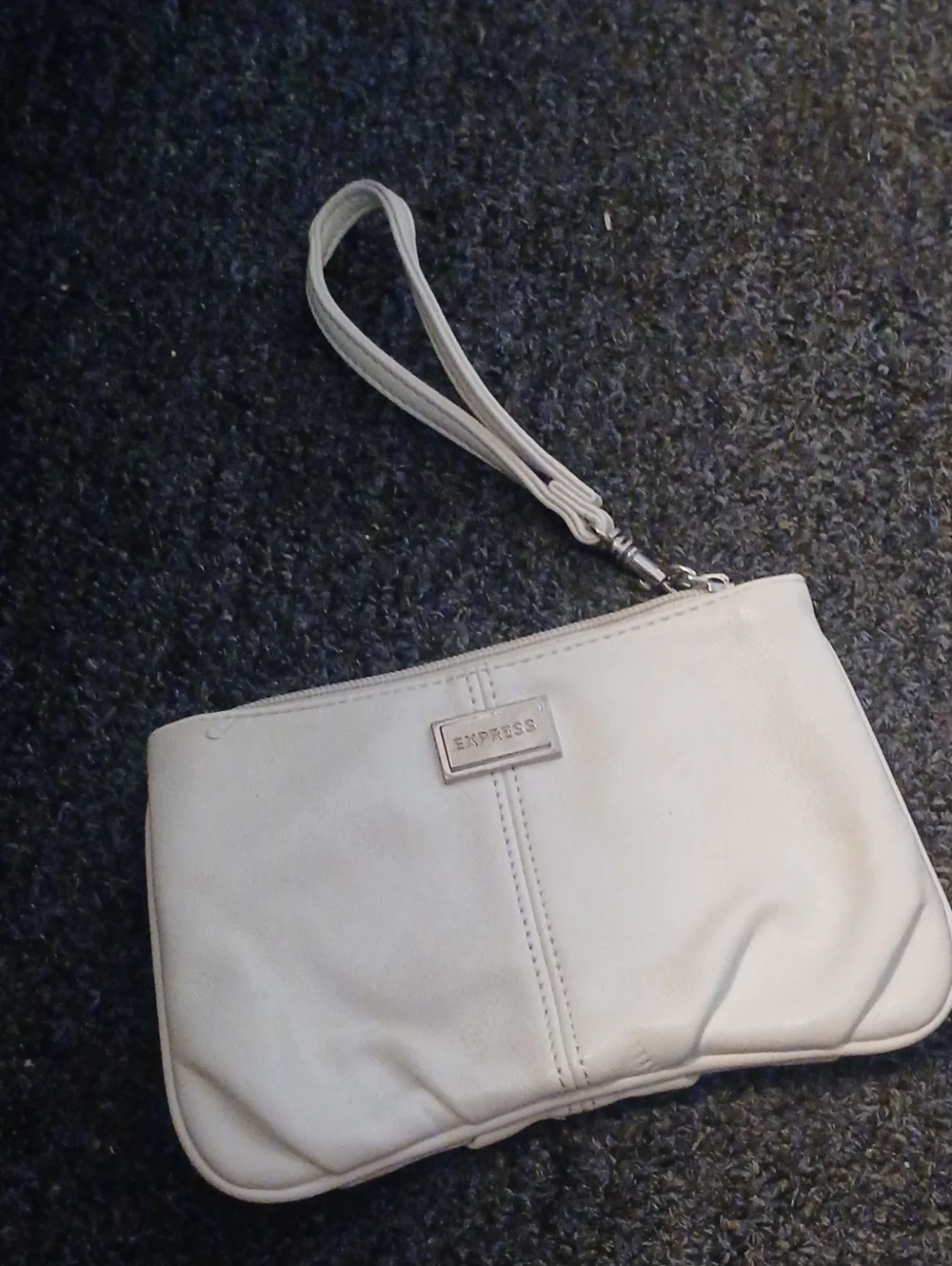 Express Cream Wristlet Clutch with Detachable Strap